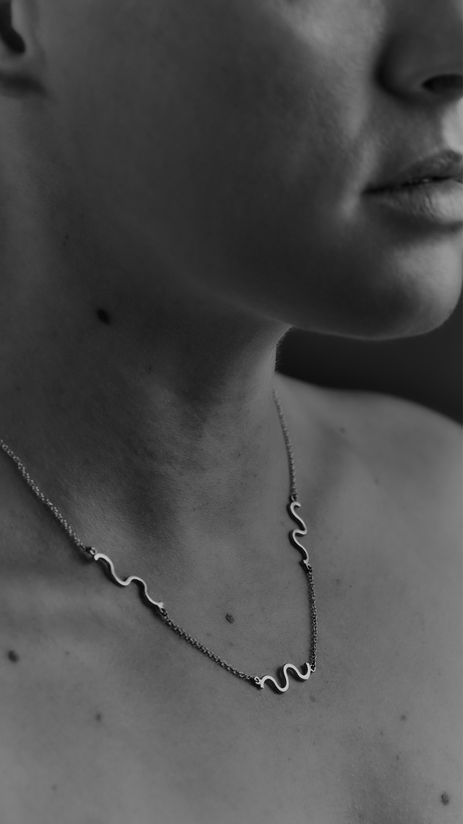 fine chain necklace with squiggle charms