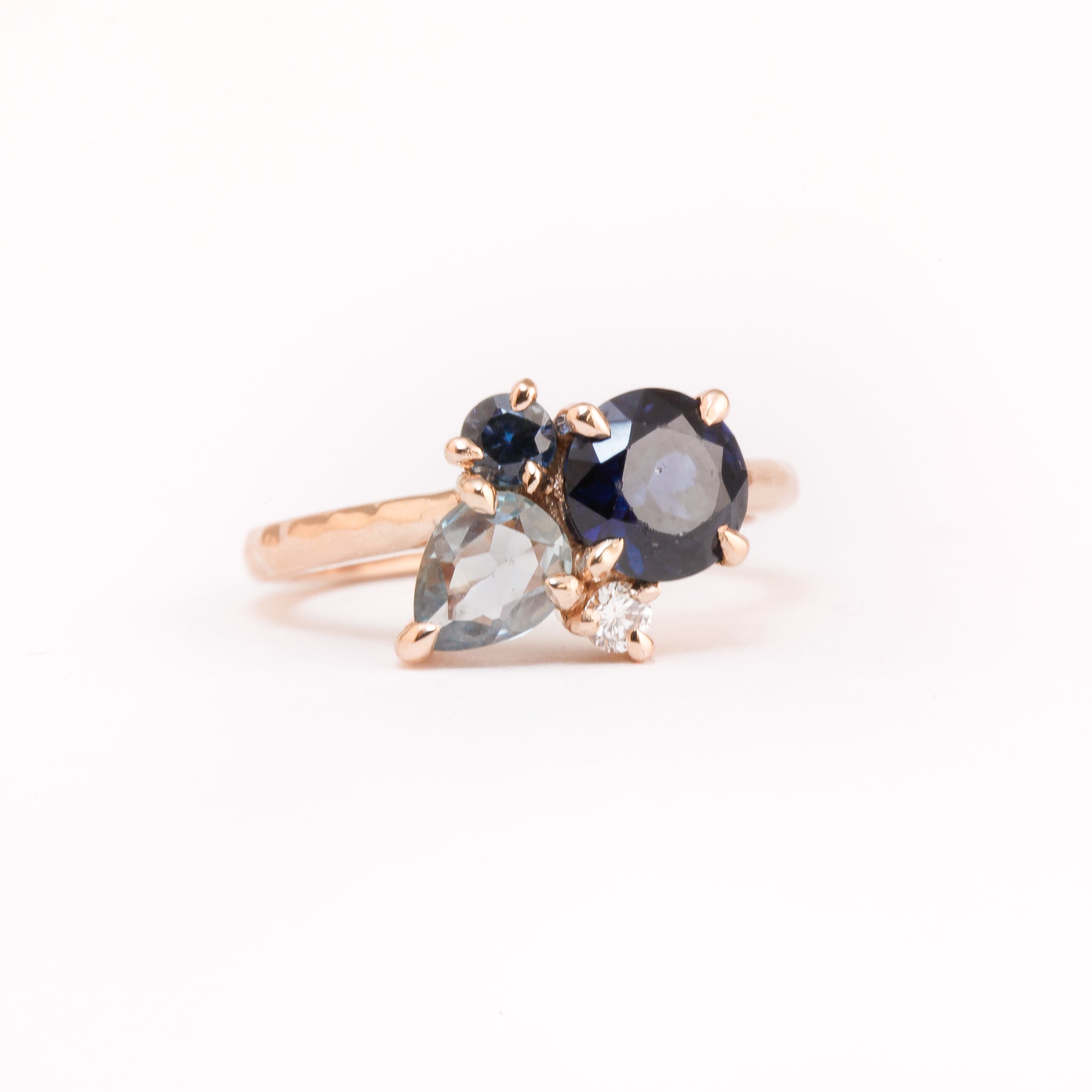 Fire and Ice Sapphire Engagement Ring with Black Diamonds – ARTEMER