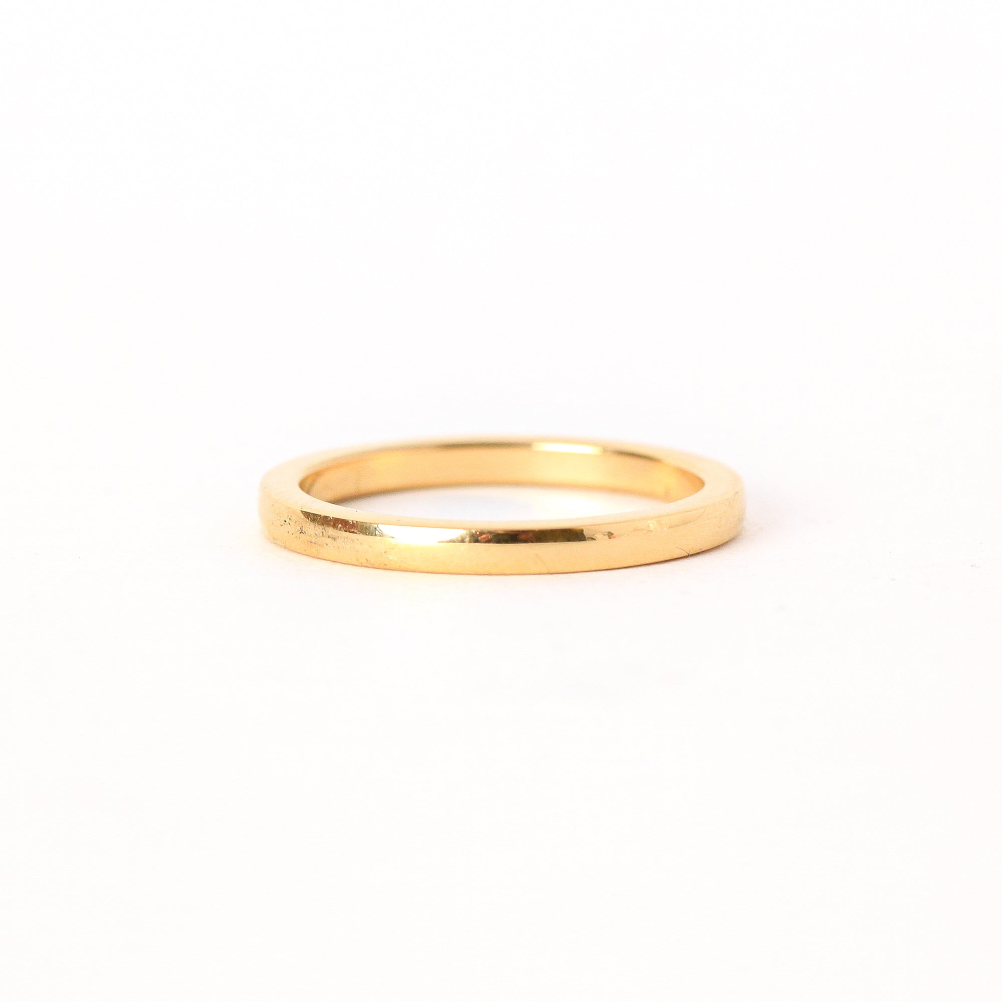 Slim wedding band, using recycled refined gold - handmade in Melbourne.