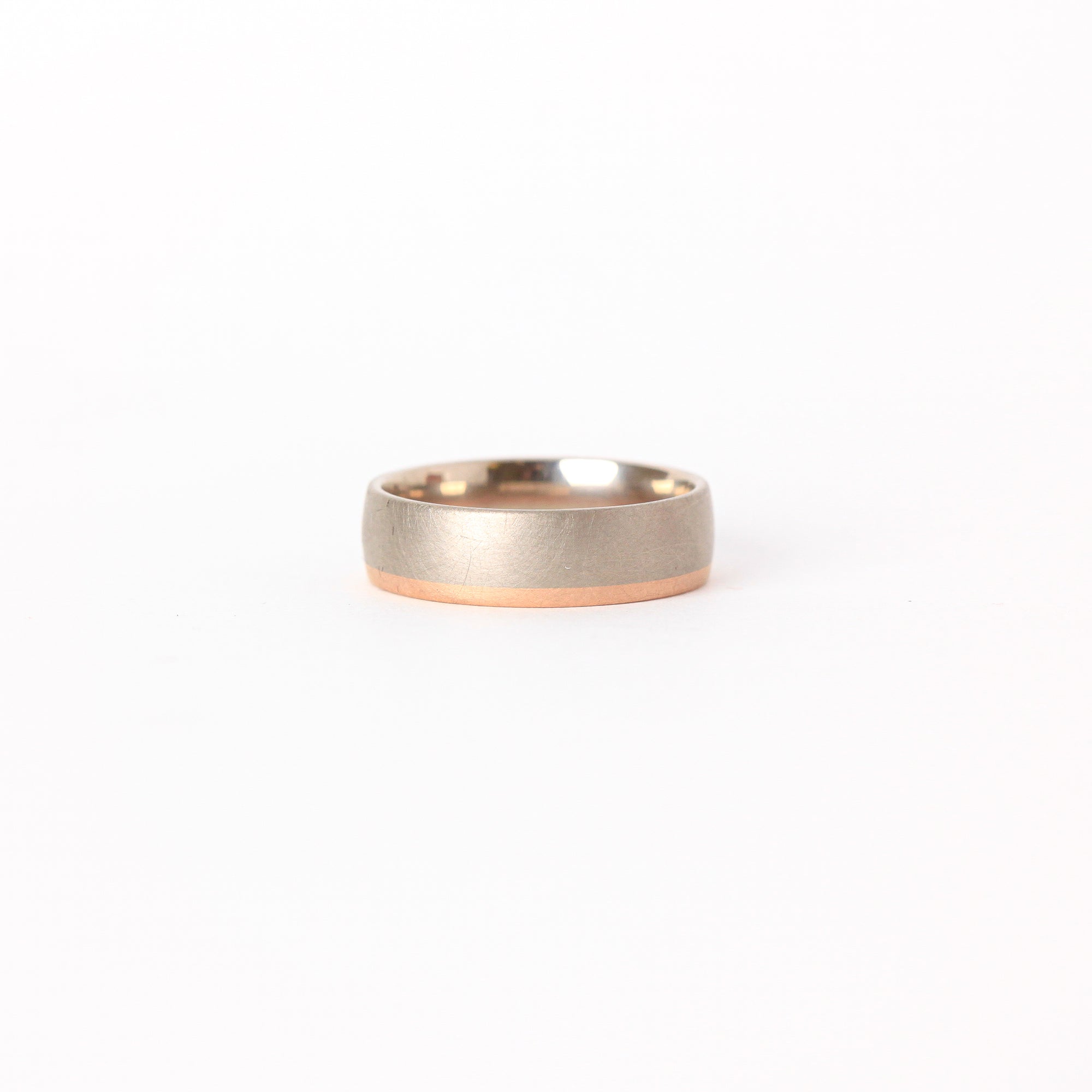 Handmade Wedding Band in 18ct White and Rose Gold