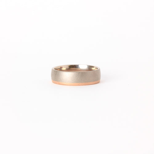 Handmade Wedding Band in 18ct White and Rose Gold
