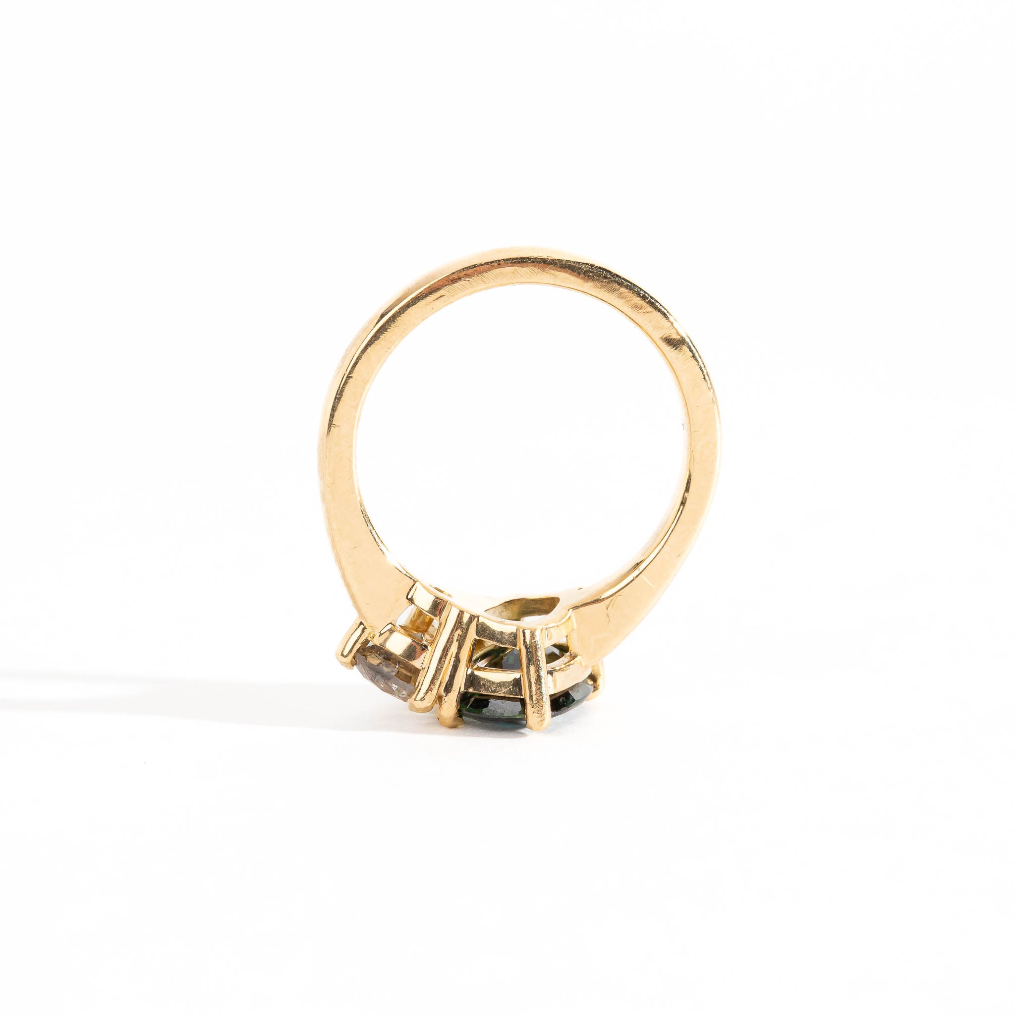 Cluster ring with ethically sourced Australian sapphires and a salt and pepper diamond. Hand made bespoke in Melbourne by Black Finch Jewellery.