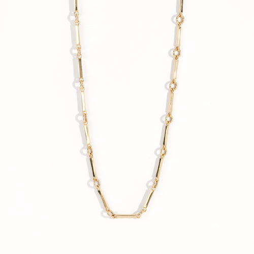 Bar and loop style necklace in solid 9ct yellow gold