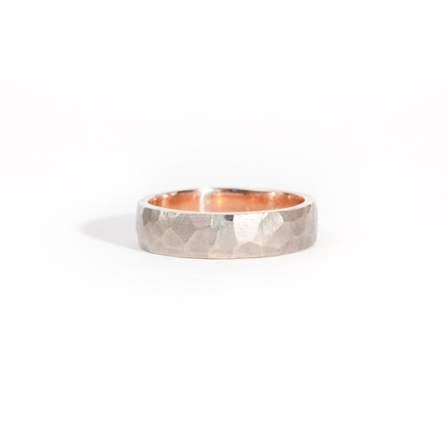 Hand finished 18ct rose gold sleeve with 18ct white gold exterior.