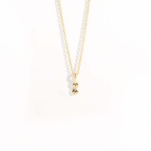 Petite two stone pendant with ethically sourced Australian sapphires crafted in yellow gold by Black Finch