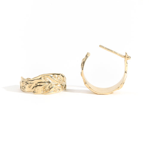 Solid 9ct yellow gold hoop earrings