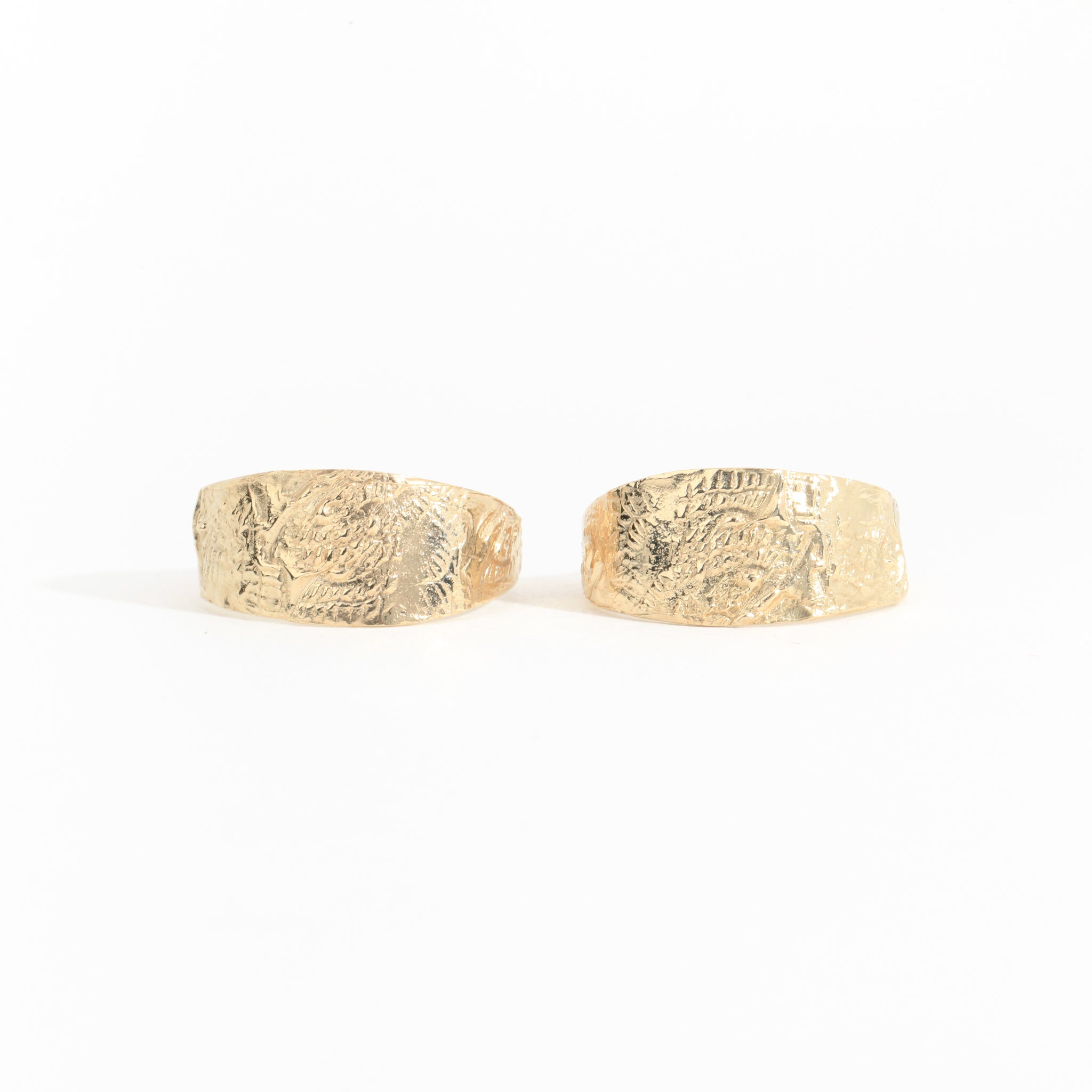 9ct yellow gold textured hoops