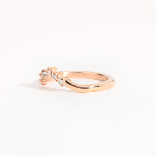 Diamond wedding band in 18ct rose gold, bespoke custom handmade.