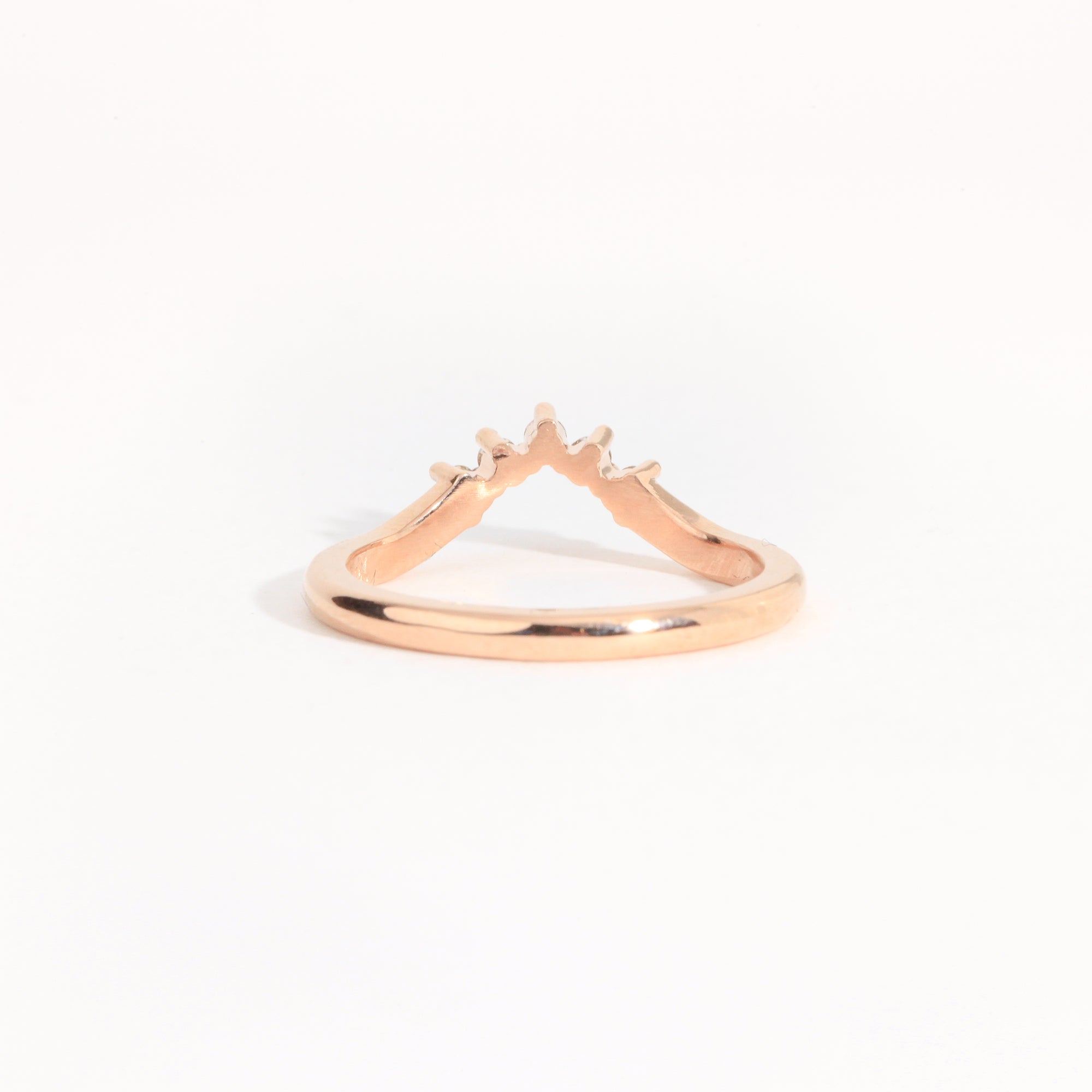 Diamond wedding band in 18ct rose gold, bespoke custom handmade.