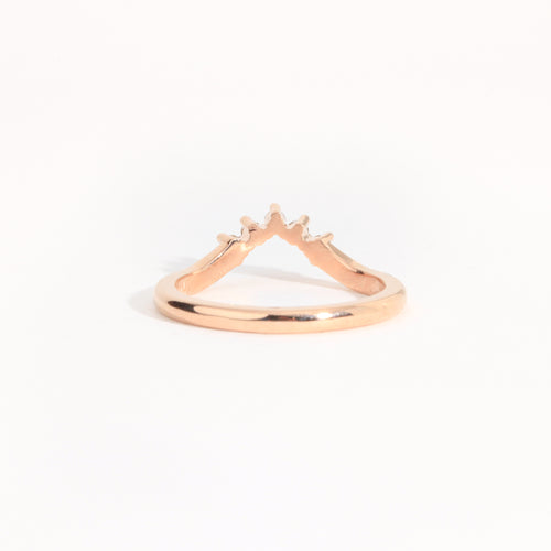 Diamond wedding band in 18ct rose gold, bespoke custom handmade.