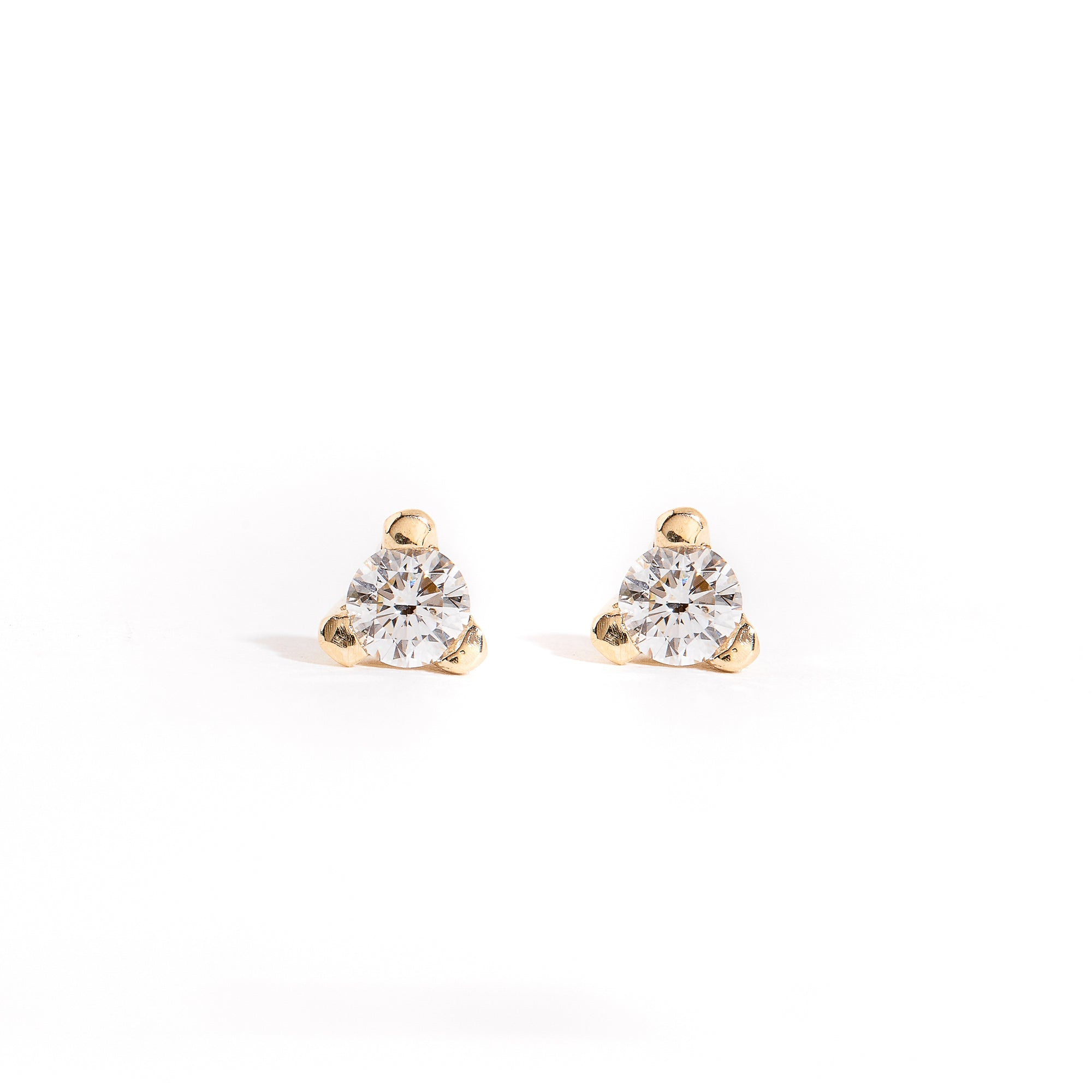 Statement Diamond Stud Earrings in 9ct Yellow Gold