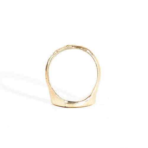 Crescent Signet set with Blue Sapphires and Diamonds