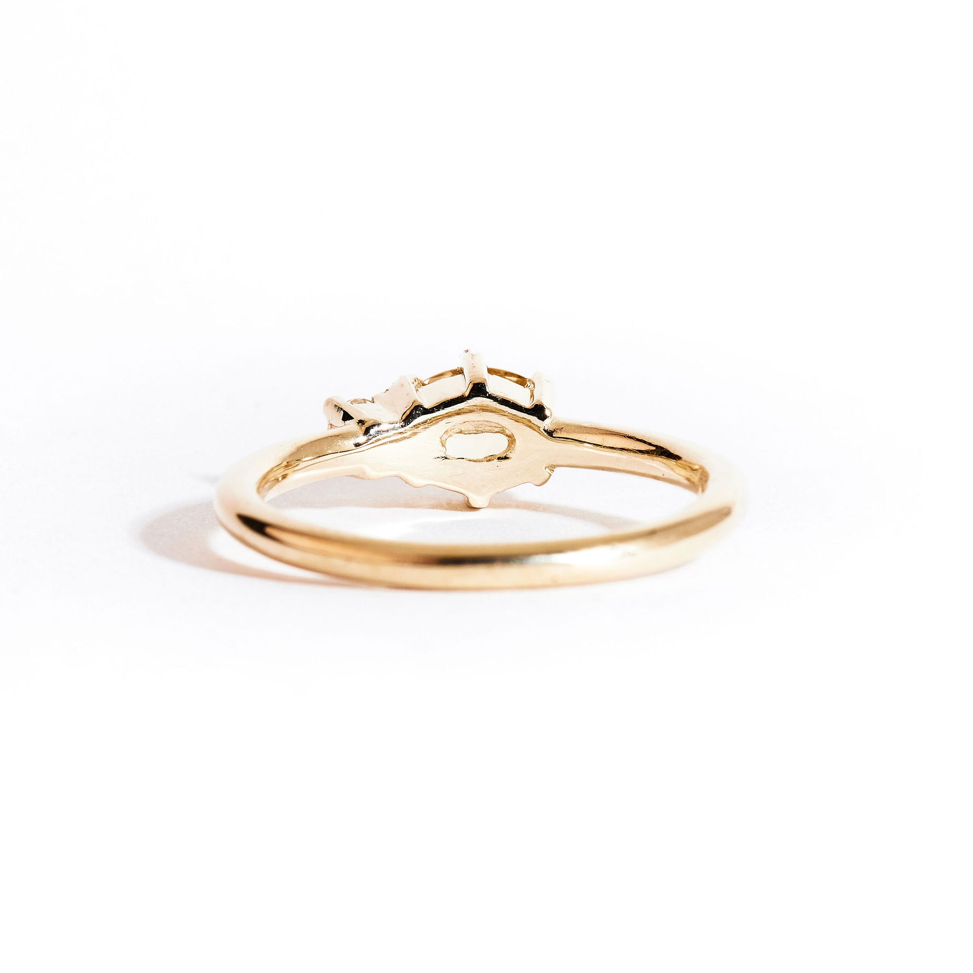 Two stone ring crafted in 9ct yellow gold with yellow sapphire and white diamond. By black finch