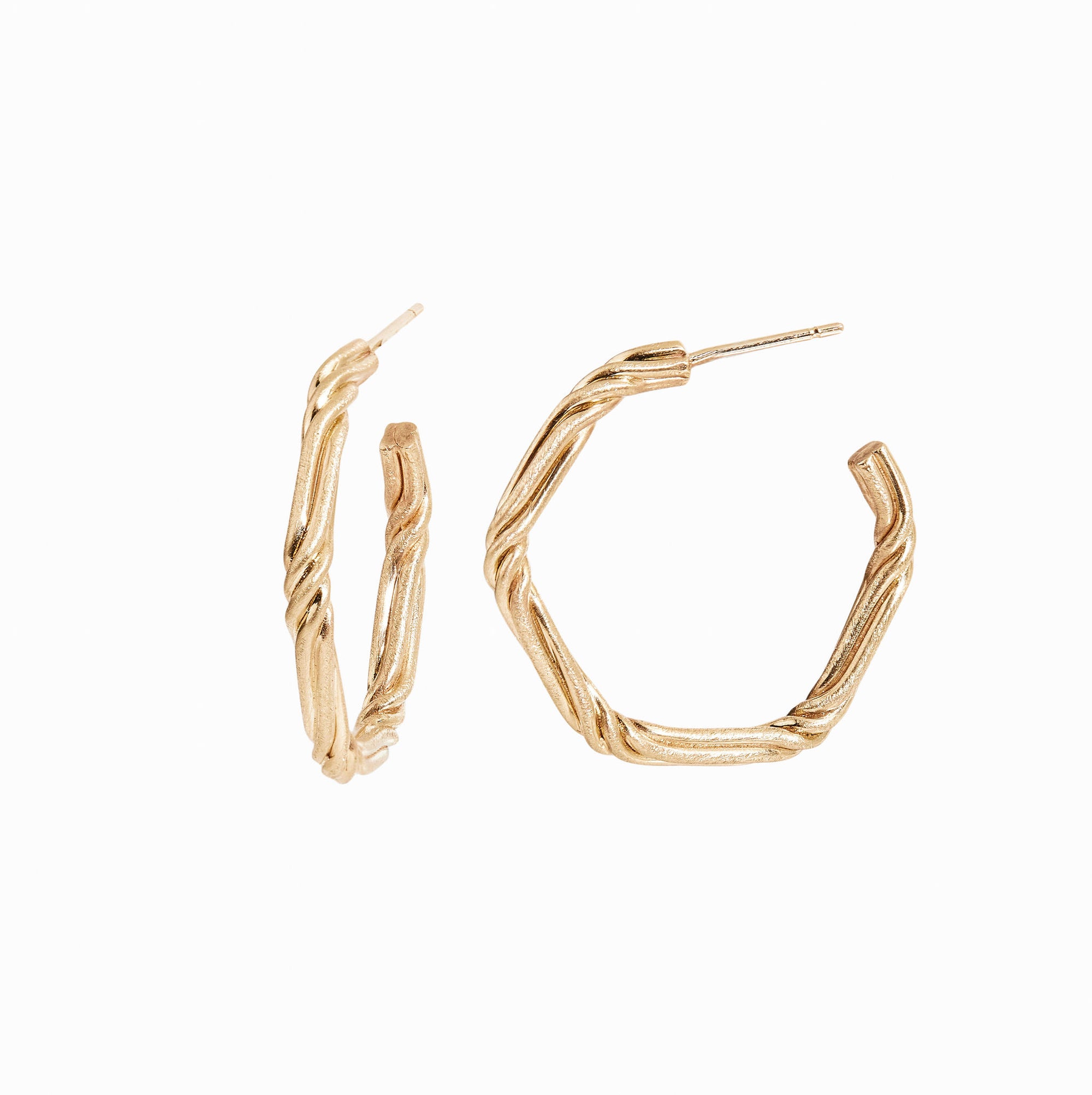 Golden Braid Hoops Medium