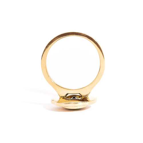 Sapphire and Diamond Halo Ring in 18ct Yellow Gold