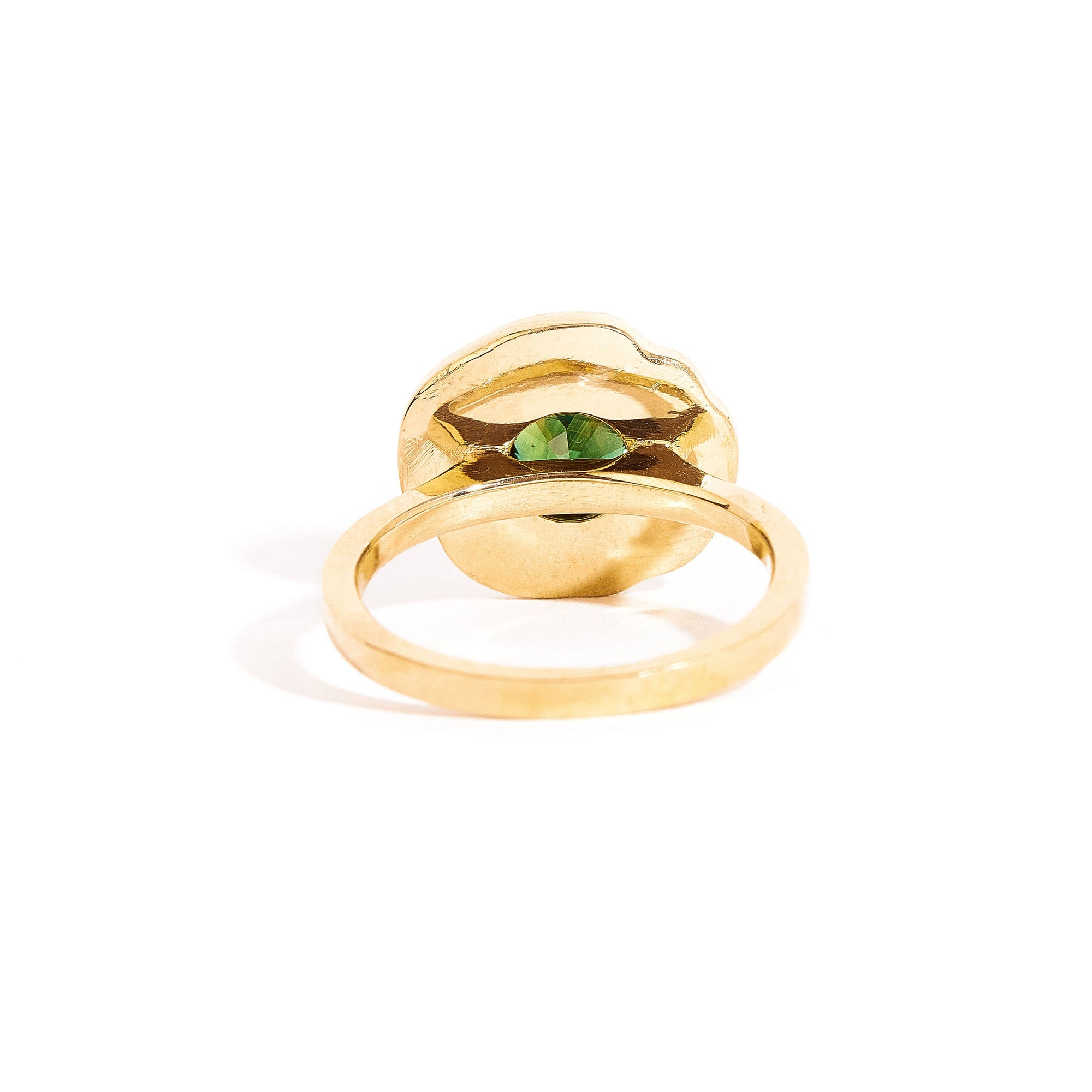 Sapphire and Diamond Halo Ring in 18ct Yellow Gold