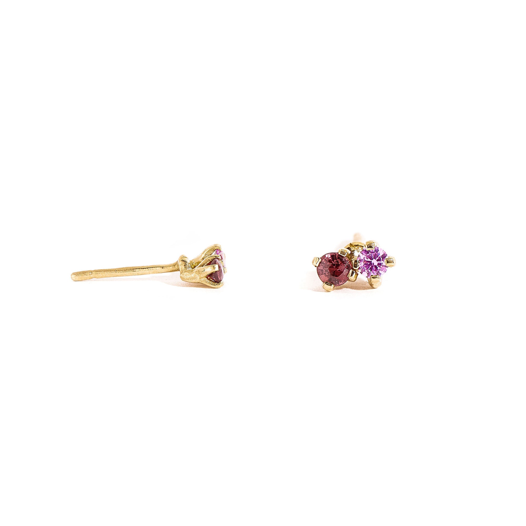 Twin Flame Pink and Red Sapphire Earrings