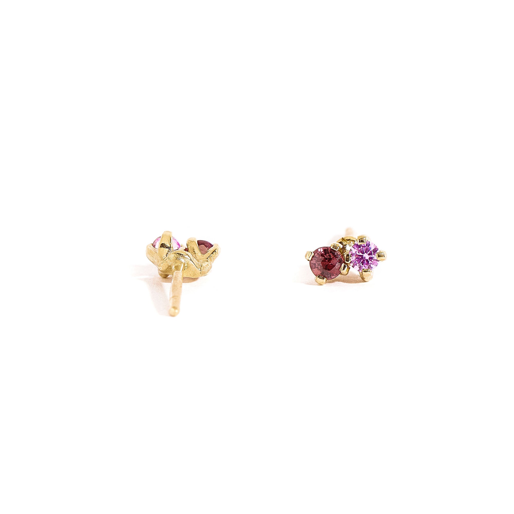 Twin Flame Pink and Red Sapphire Earrings