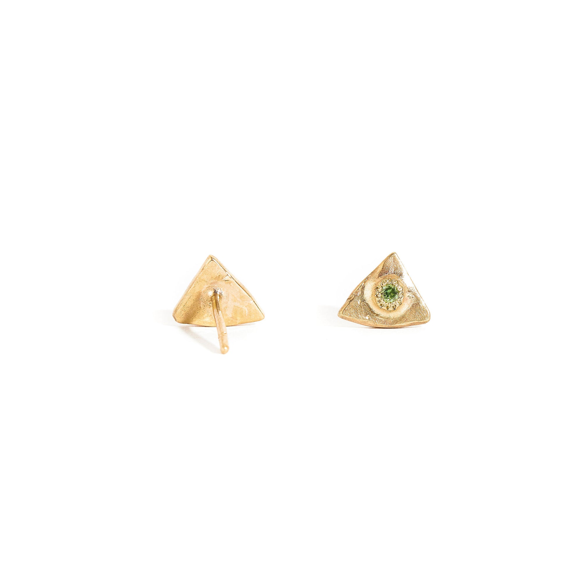 Teal Sapphire and Yellow Gold Earring