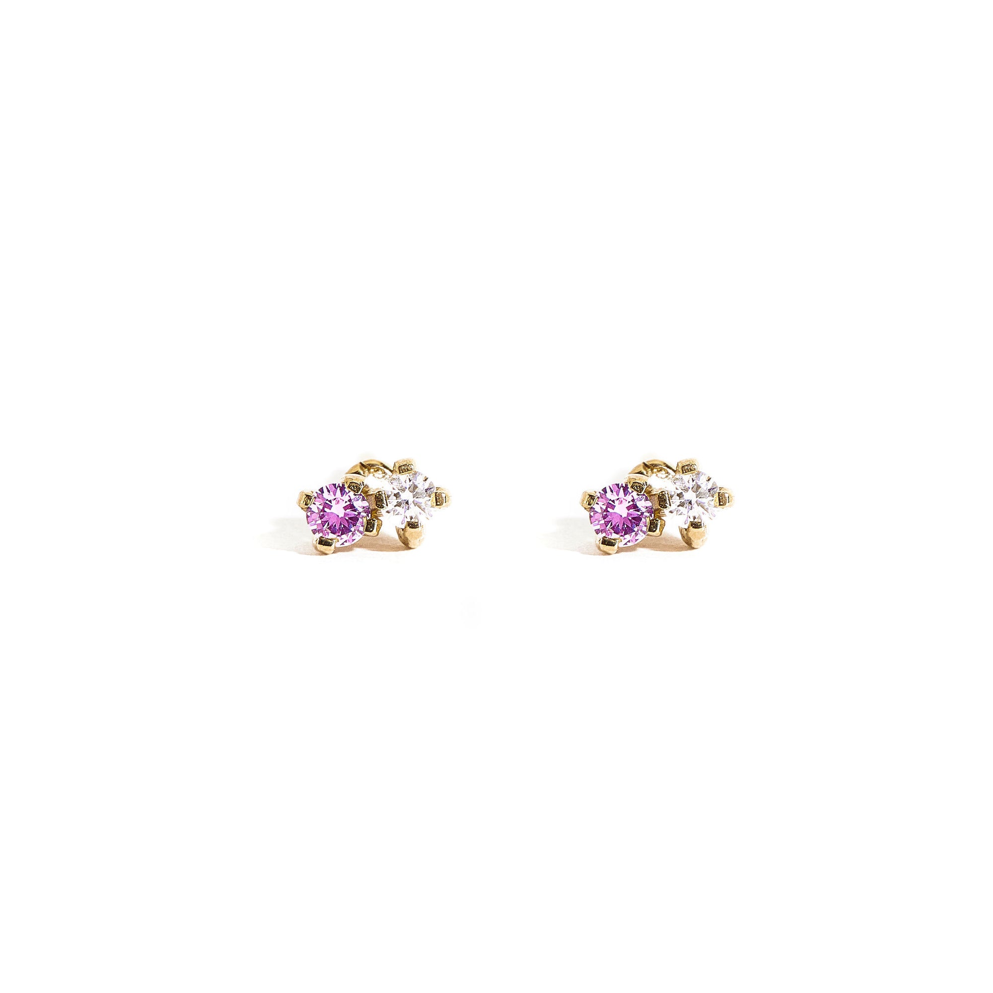 Twin Flame Pink Sapphire and Diamond Earrings