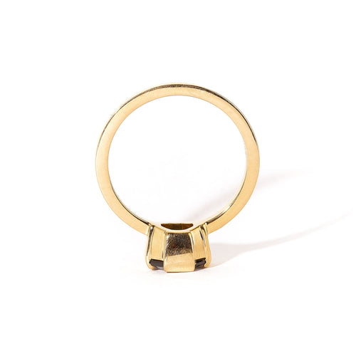 Solitaire Asscher Cut Sapphire in 18ct Yellow Gold