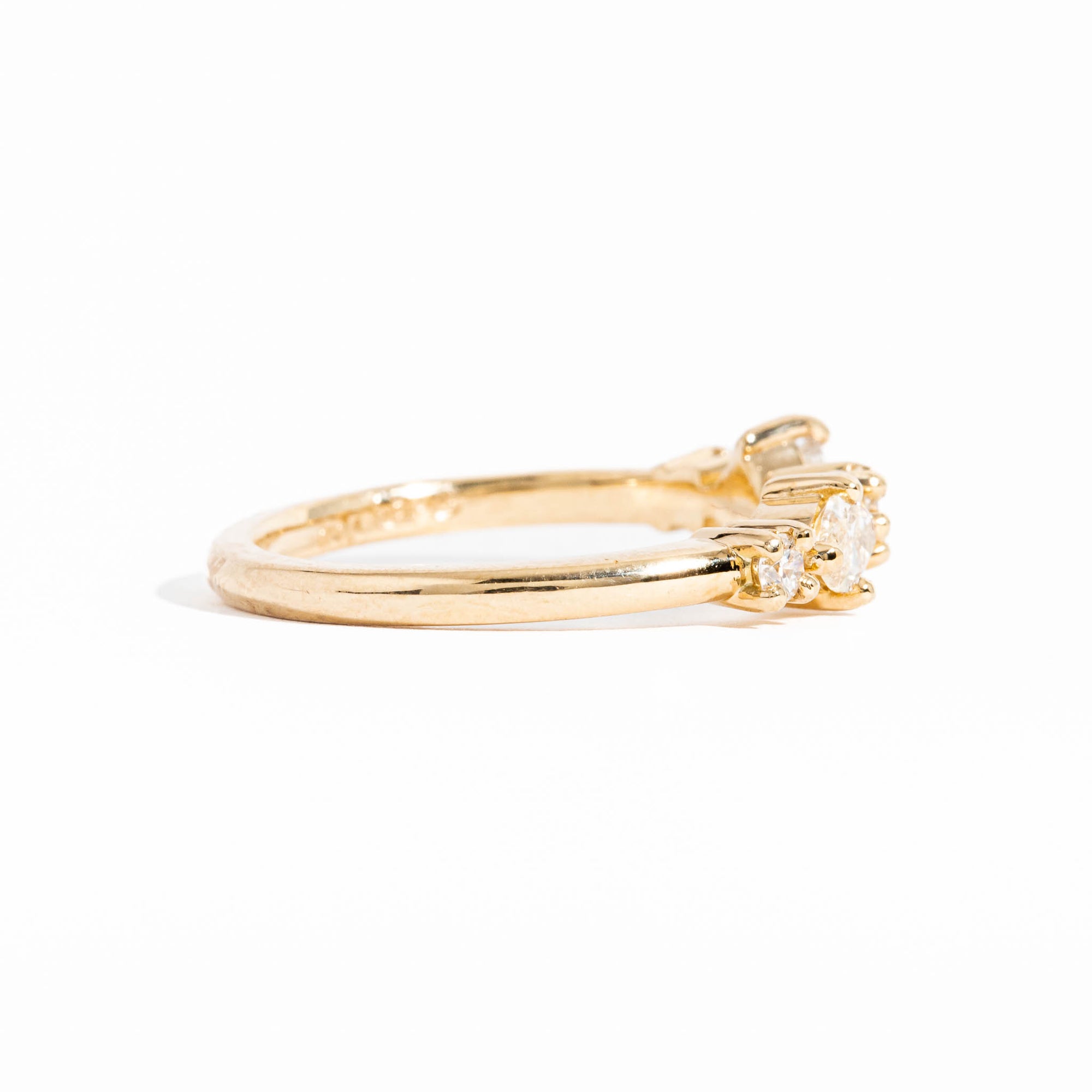 Five Stone White Diamond Engagement Ring in 18 Carat Yellow Gold