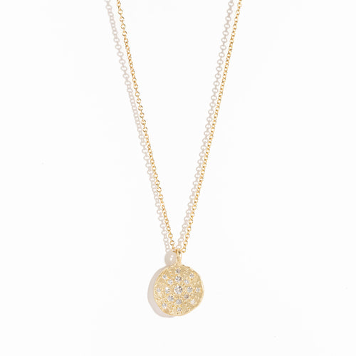  Round Pendant with Diamonds in 9 Carat Yellow Gold 