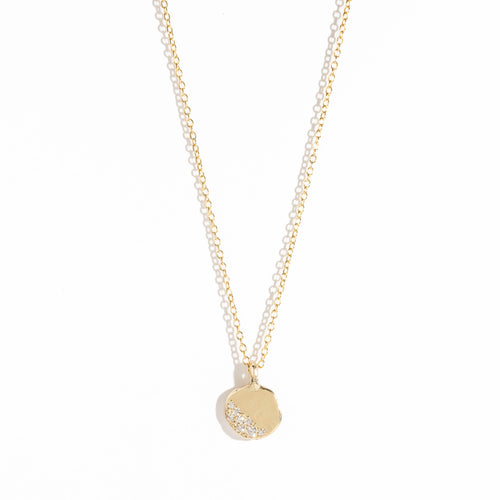 Pave Set White Diamond Necklace in 9 Carat Yellow Gold