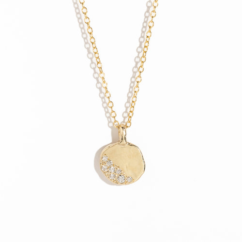 Pave Set White Diamond Necklace in 9 Carat Yellow Gold