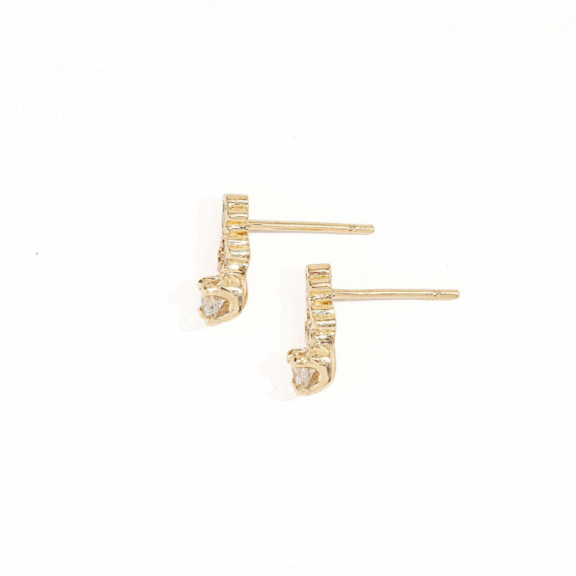 Diamond Flower Shaped Earrings in 9 Carat Yellow