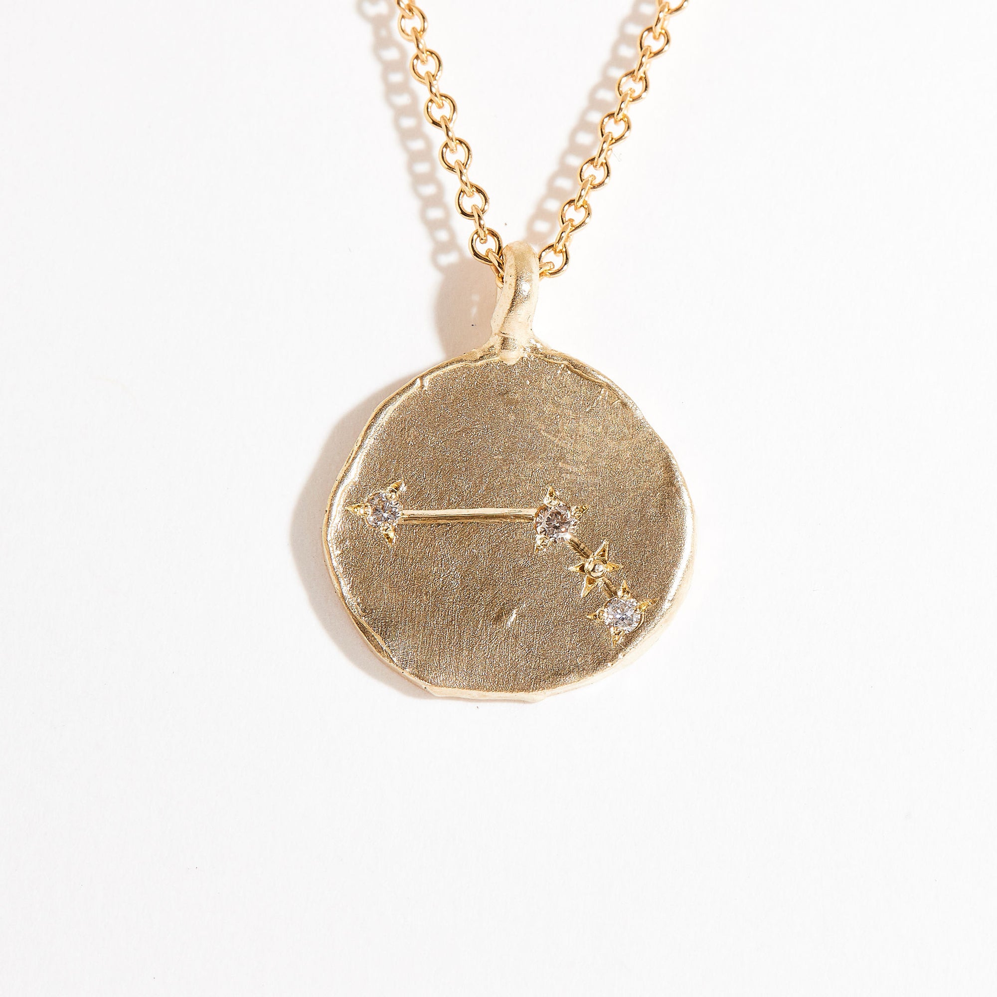 Champagne Diamond Pendant | Aries Zodiac Pendant