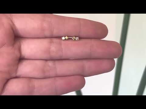Two Stone Sapphire and Diamond Earrings in 9ct Yellow Gold