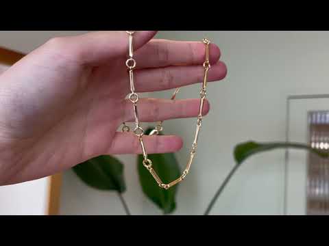 Bar and loop style necklace in solid 9ct yellow gold